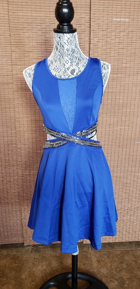 Jade Side Cut Out & Mesh Dress